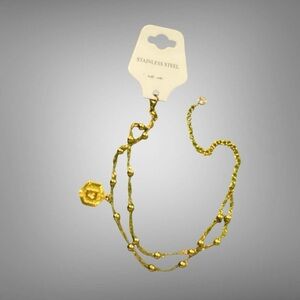 STAINLESS STEEL INITIAL D ANKLET NWT